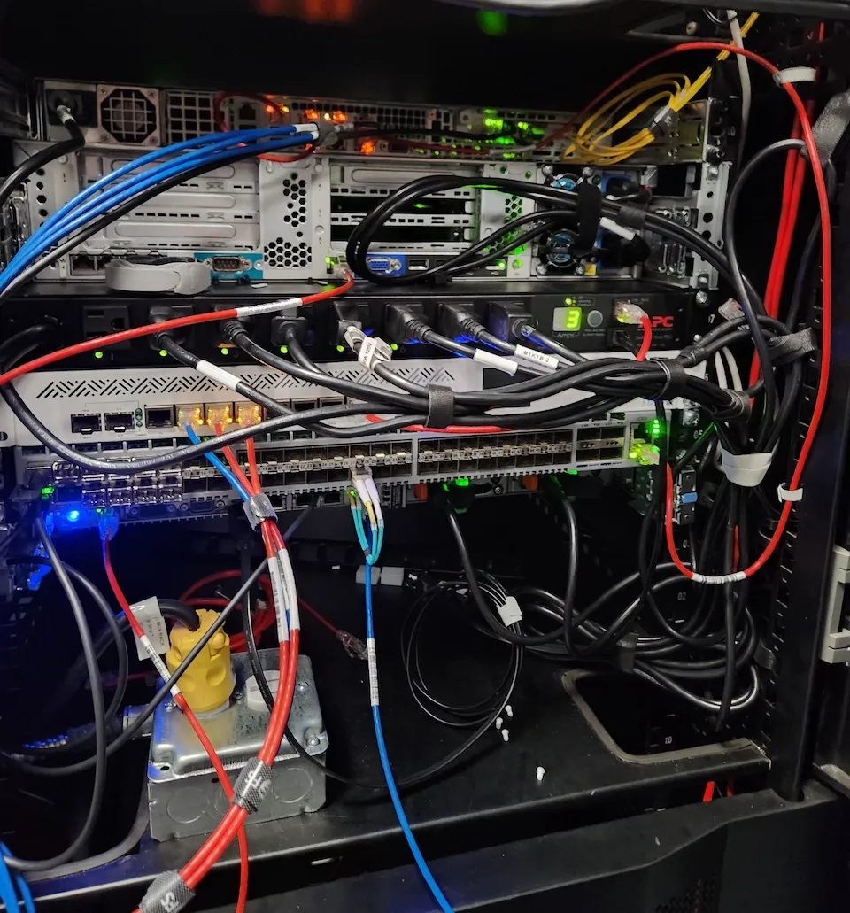 Rear rack view of the initial colocation setup
