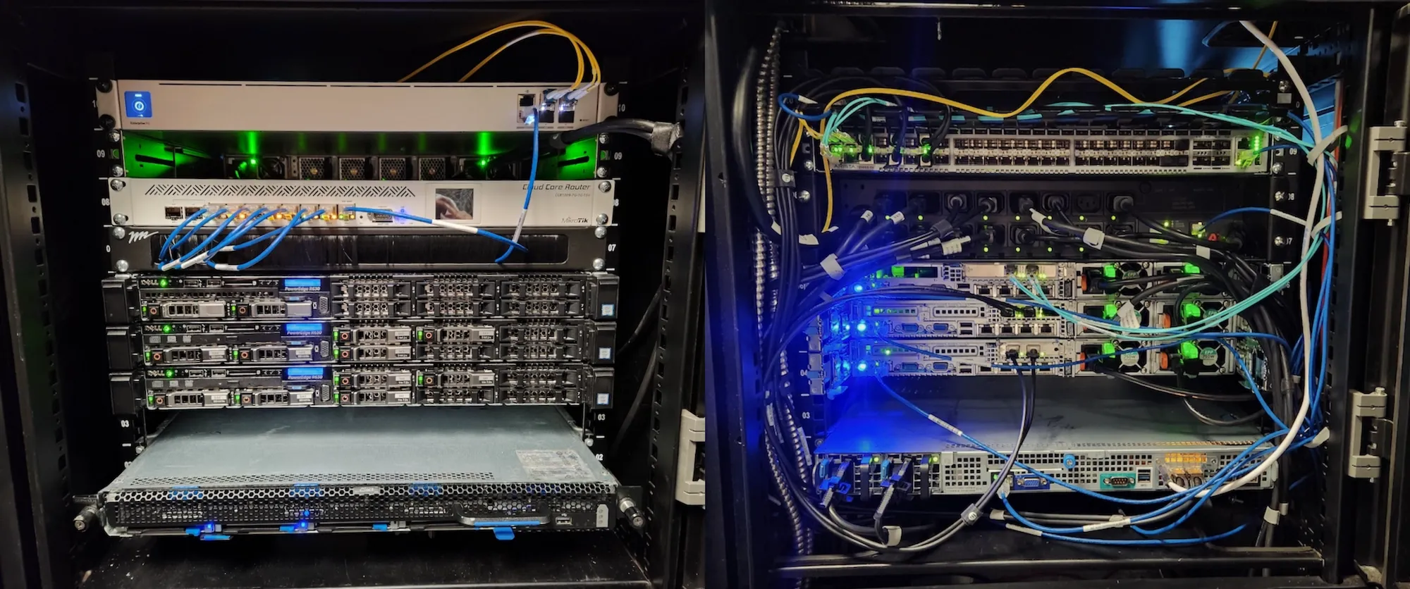 Front and back view of my colocation cabinet.